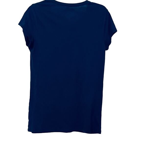 NO BOUNDARIES CAP SLEEVE ROUND NECK T-SHIRT, JRS/WOMENS, XL (15-17), NAVY BLUE - Picture 4 of 8